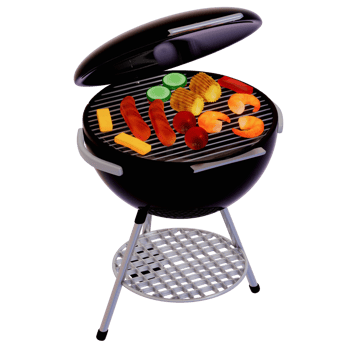 BBQ Grill for camping , stainless steel with BBQ grill on transparent background , 3D Rendering png