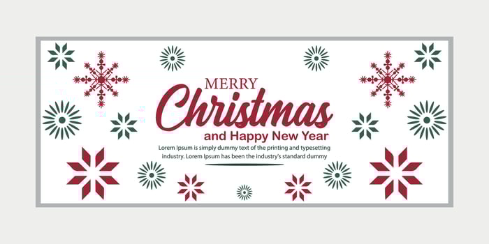 merry christmas banner set and happy new year banner, social media cover and web banner vector