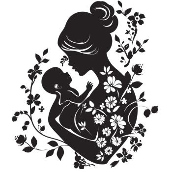 AI generated Mother and baby png