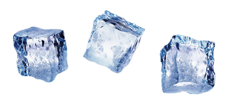 AI generated Crystal Clear Ice Cubes png