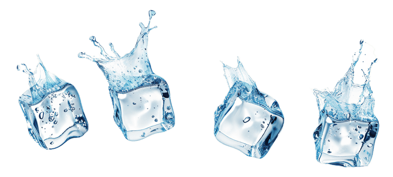 AI generated Crystal Clear Ice Cubes png