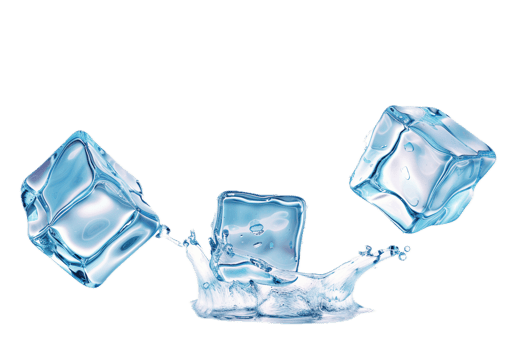 AI generated Crystal Clear Ice Cubes png