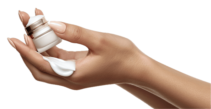 AI generated Elegant Hands Holding Moisturizing Cream png
