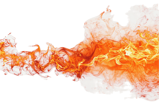 AI generated Fiery Orange Smoke Abstract png