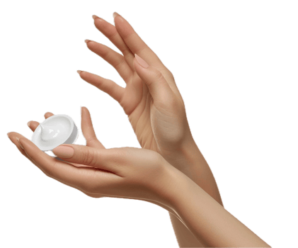 AI generated Elegant Hands Holding Moisturizing Cream png