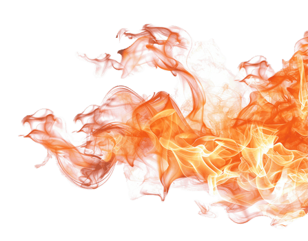 AI generated Fiery Orange Smoke Abstract png