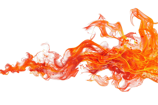 AI generated Fiery Orange Smoke Abstract png