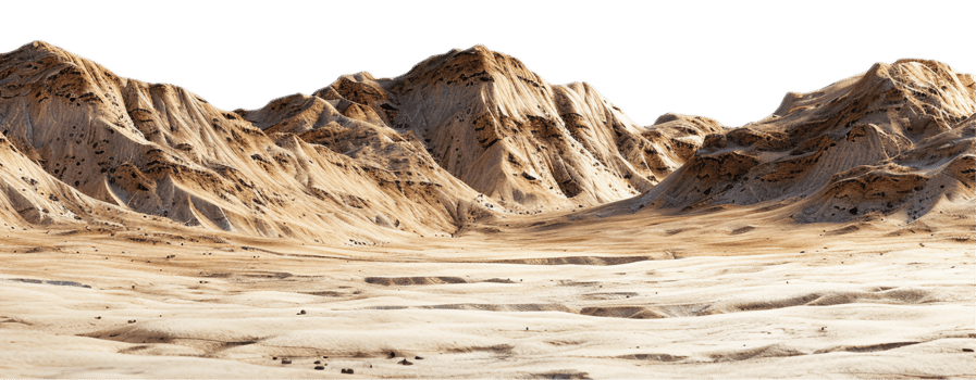 AI generated Desert Dunes and Rugged Mountains png