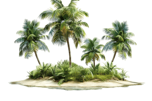 AI generated Tropical Palm Trees Island png