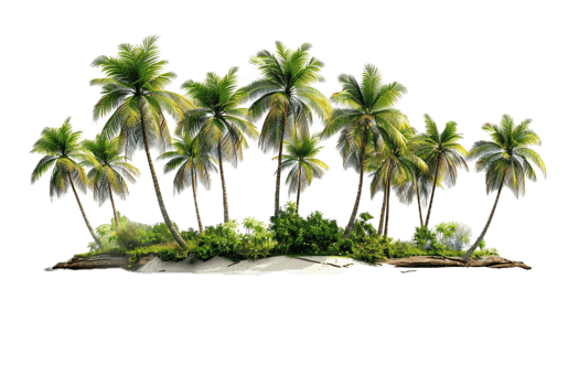 AI generated Tropical Palm Trees Island png