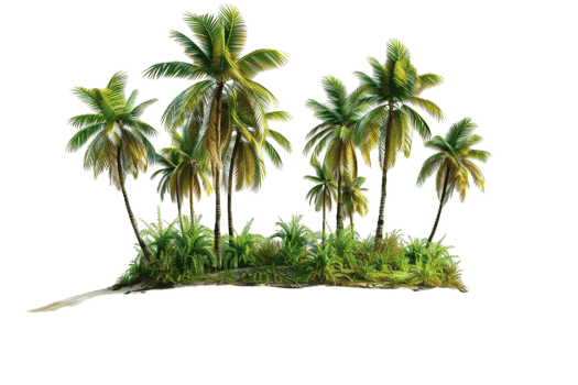 AI generated Tropical Palm Trees Island png