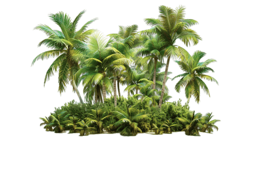 AI generated Tropical Palm Trees Island png