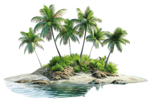 AI generated Tropical Palm Trees Island png