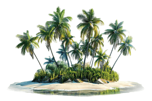AI generated Tropical Palm Trees Island png