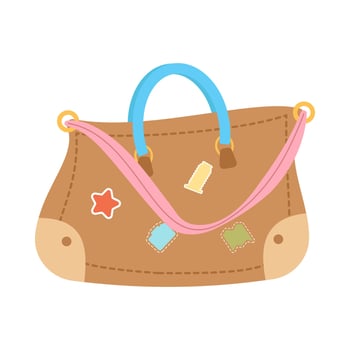 Icons luggage. Flat style summer travel suitcase. Suitcases and backpacks. Vector illustration holiday.