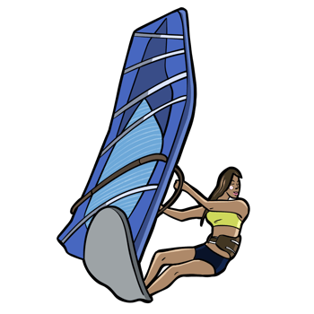 windsurfer girl water sport activity png