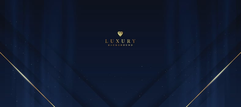 Luxurious dark blue background with sparkling gold and glitter. modern elegant abstract background vector