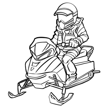 Snowmobile Adventure in Winter Gear png