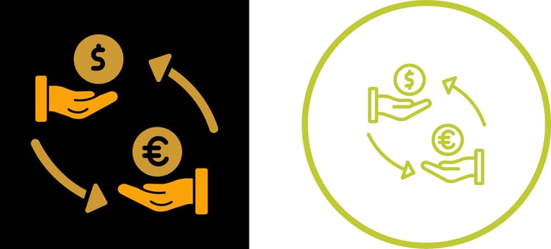 Dollar To Euro Vector Icon