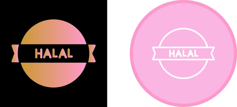Halal Sticker Vector Icon