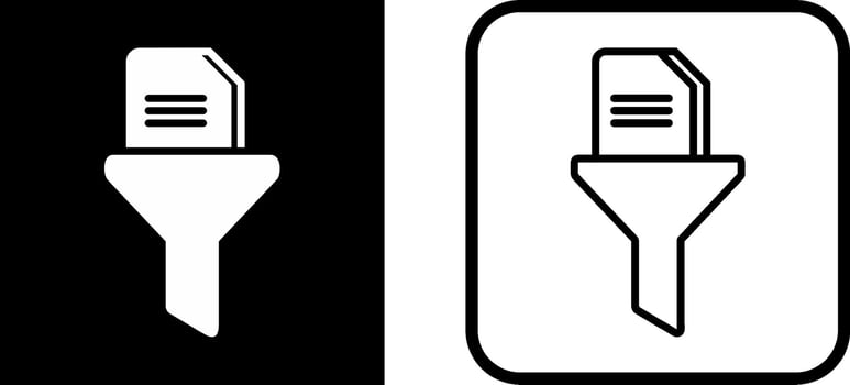 Filtering Document Vector Icon