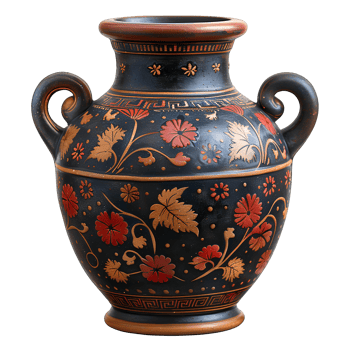 AI generated Ancient Greek vase PNG. Ancient jug isolated. Amphora vase PNG. Pithos vase PNG. Pelike jug PNG