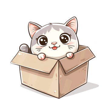 Cute cat kitty in cardboard box png