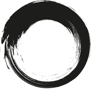 Grunge circle frame. Grunge circle drawn with brush strokes. A circle drawn in ink. vector