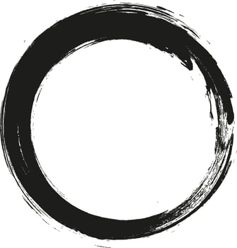 Grunge circle frame. Grunge circle drawn with brush strokes. A circle drawn in ink. vector