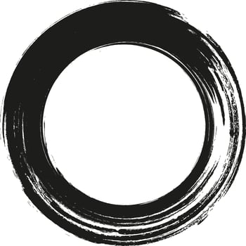 Grunge circle frame. Grunge circle drawn with brush strokes. A circle drawn in ink. vector