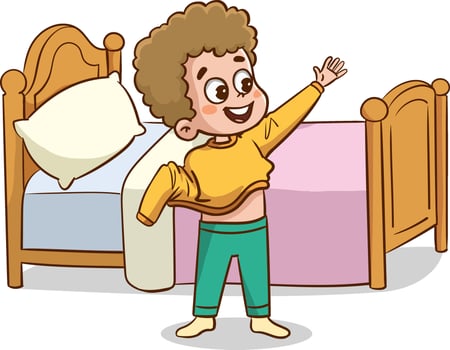 illustrations of children wearing clothes .children changing dresses and trousers. vector