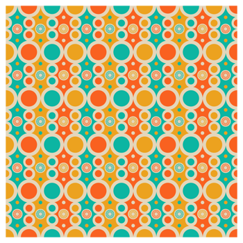 Mid Century Modern Orange Yellow Green Retro Circles Colorful Seventies Pattern png