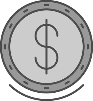 Dollar Symbol Fillay Icon vector