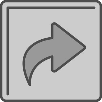 Curved Right Fillay Icon vector