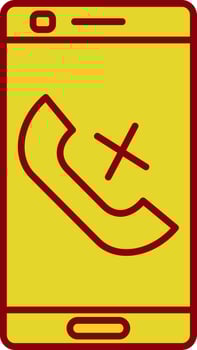 Missed Call Line Two Color Icon vector