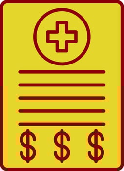 Medical Bill Line Two Color Icon vector