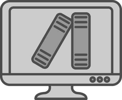 Online Learning Fillay Icon vector