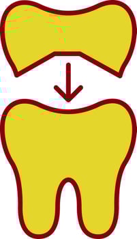 Tooth Cap Line Two Color Icon vector