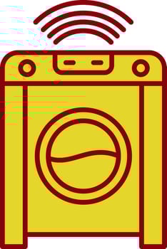 Smart Washing Machine Line Two Color Icon vector