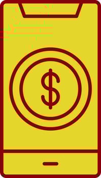 Dollar Line Circle Icon vector