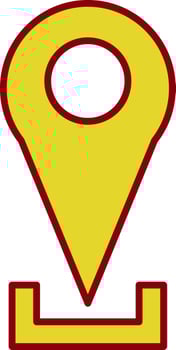 Location Pin Glyph Curve Icon vector