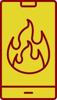 Flame Line Two Color Icon vector