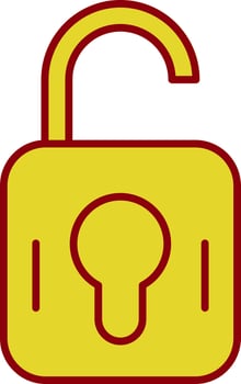 Unlock Line Circle Icon vector