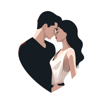 Romance of a beautiful young couple png