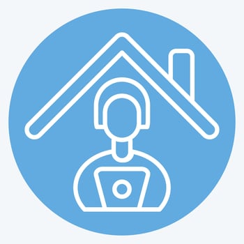 Icon Distance Learning. related to Remote Working symbol. blue eyes style. simple design illustration vector
