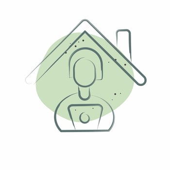 Icon Distance Learning. related to Remote Working symbol. Color Spot Style. simple design illustration vector