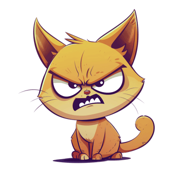Mad cat cartoon illustration png