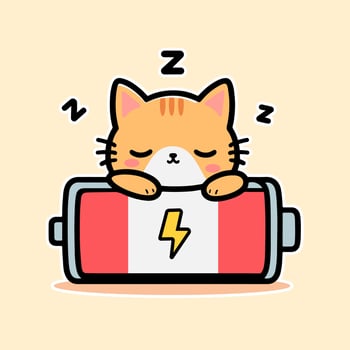 cute sleeping and attractive cat cartoon illustration vector