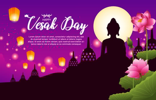 happy vesak day background vector