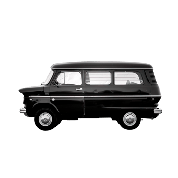 AI generated Classic van black and white isolated photo png